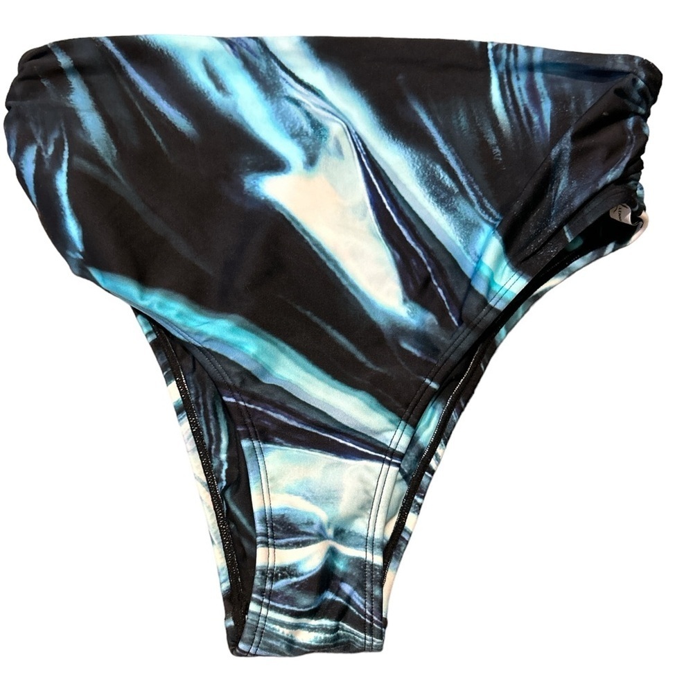 Luxury Lenny Niemeyer Bikini set. Bottom LG top M. Blue swirl design.
